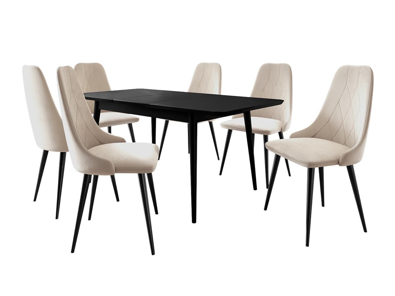 Dining set Racine 125 (Black + Magic Velvet 2250)
