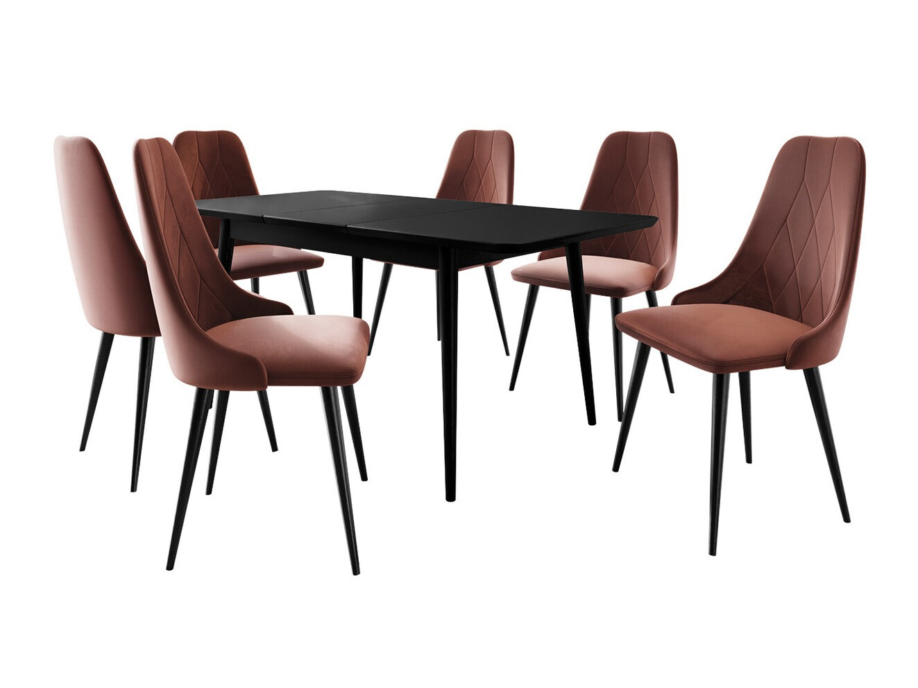 Dining set Racine 125 (Black + Magic Velvet 2258)