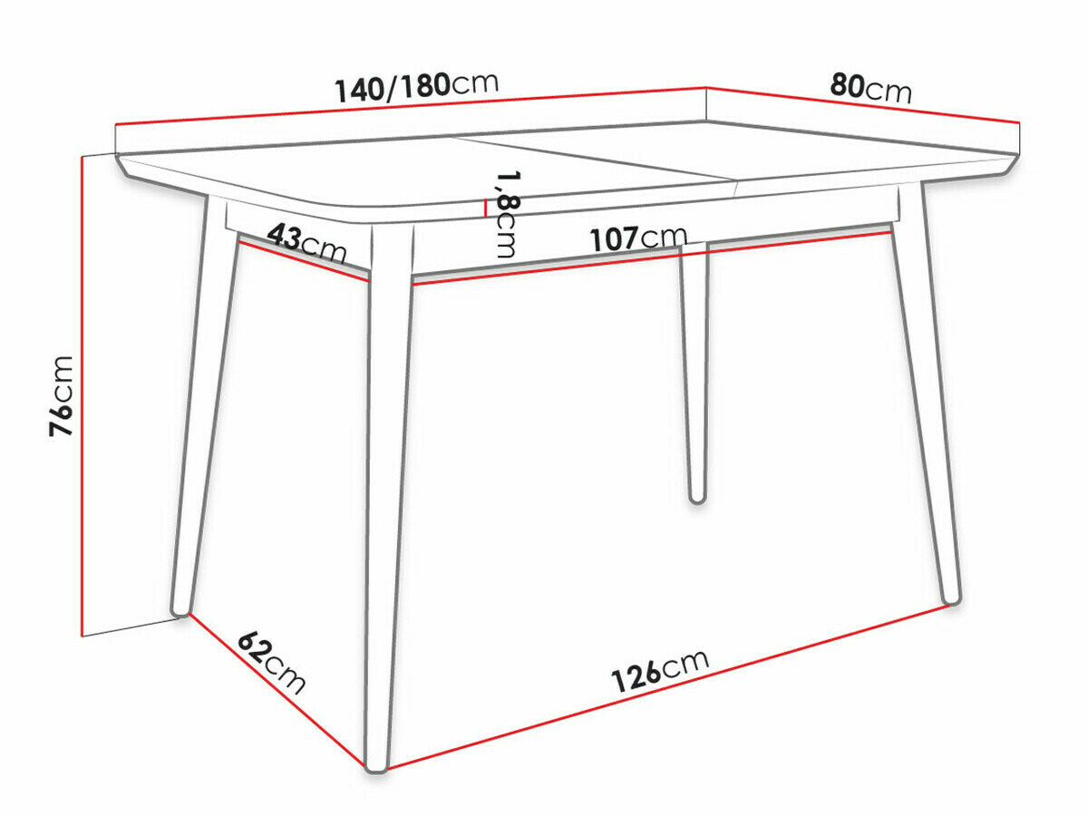 Dining set Racine 125 (Black)