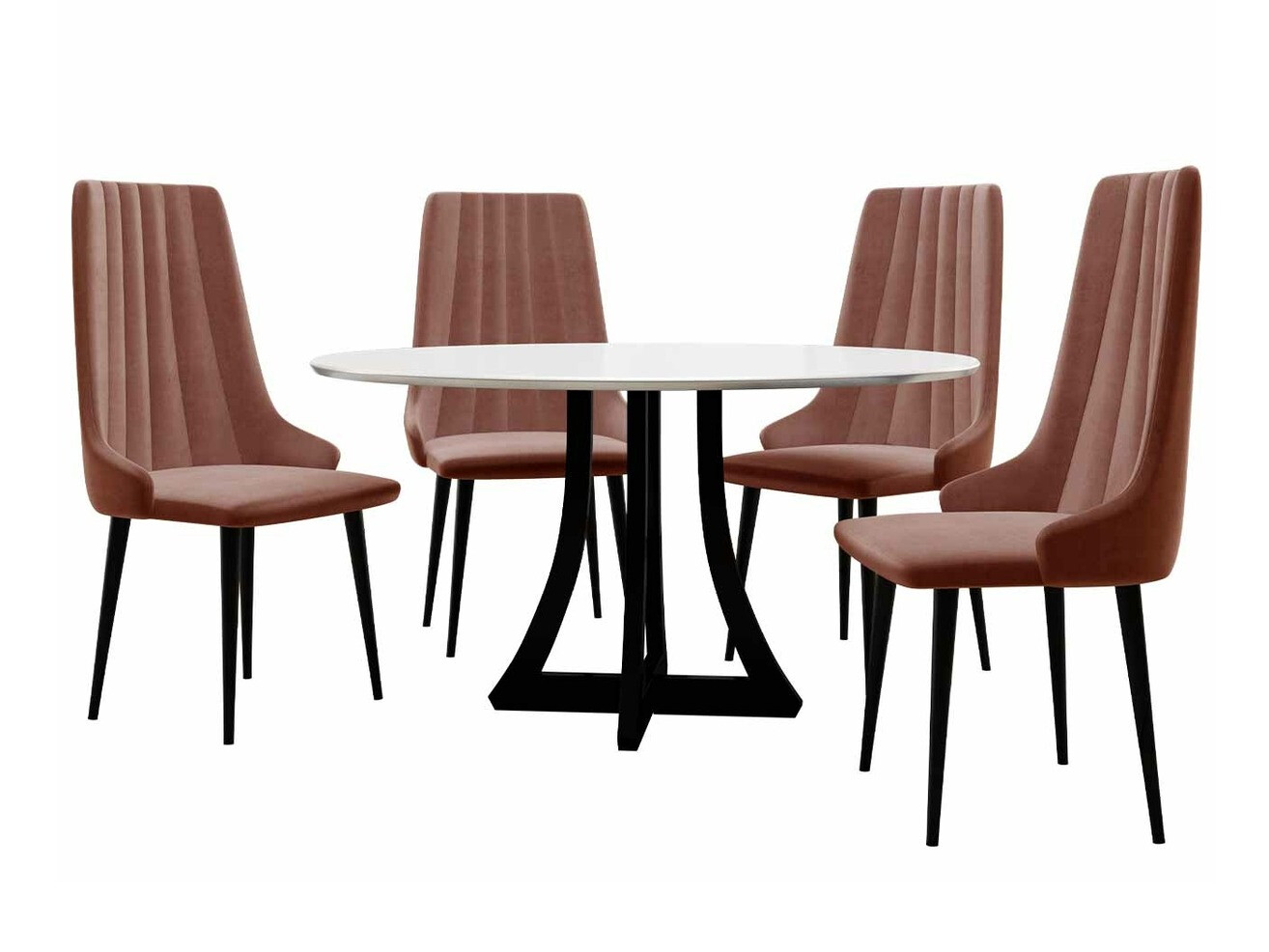 Dining set Racine 135 (Glossy black + Glossy white)