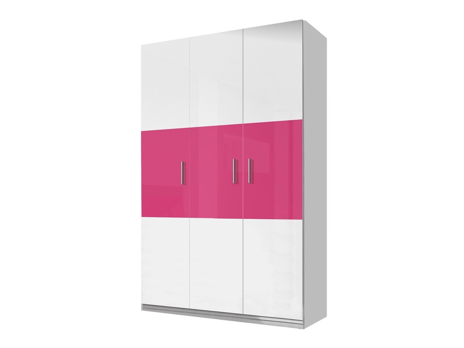 Wardrobe Campus I (White + Glossy white + Glossy pink)