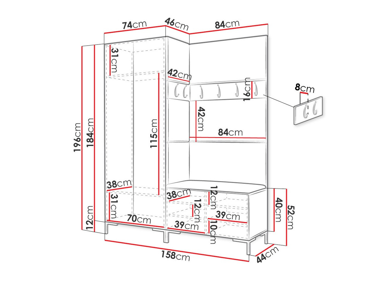 Hallway set Nomal I (Black)