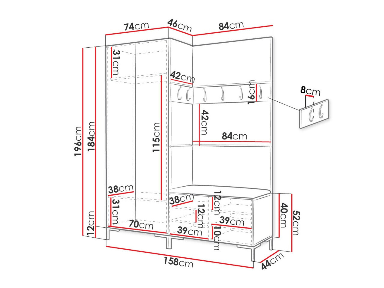 Hallway set Nomal I (Black)