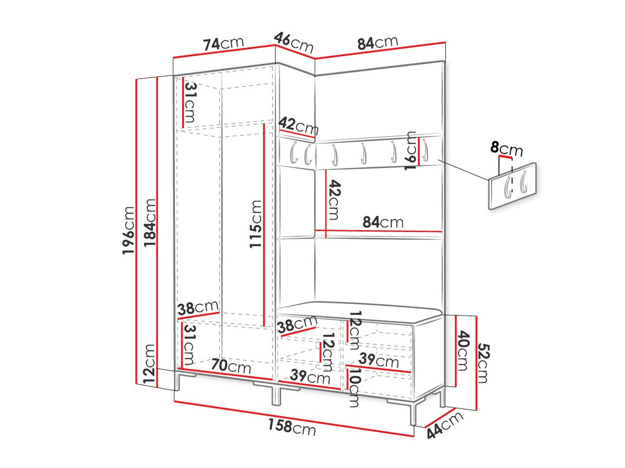 Hallway set Nomal I (Black)