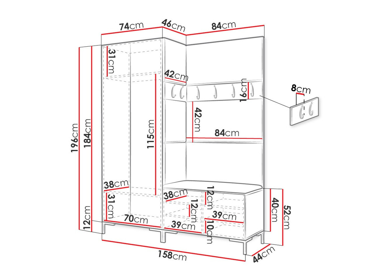 Hallway set Nomal I (Black)