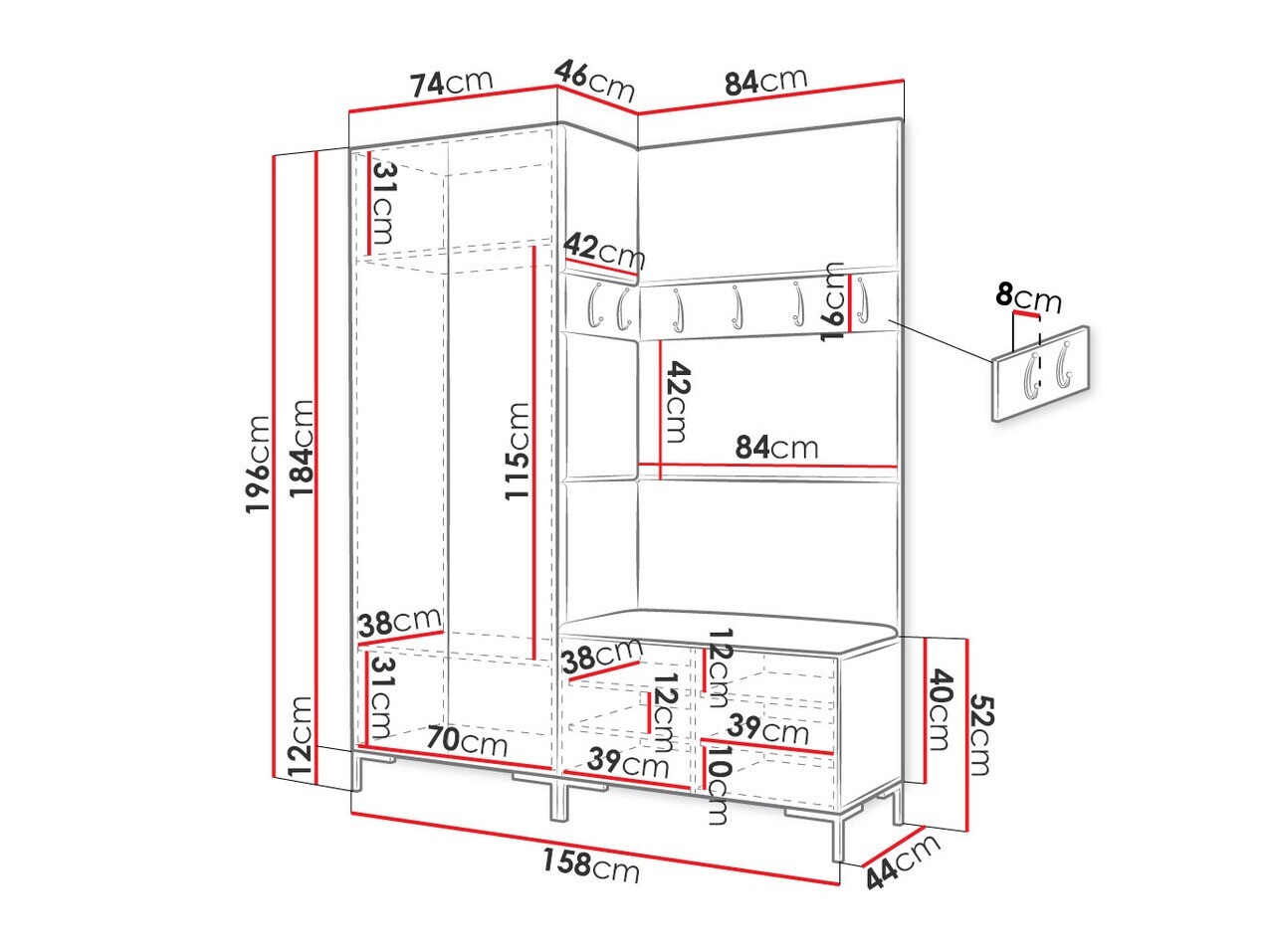 Hallway set Nomal I (Black)