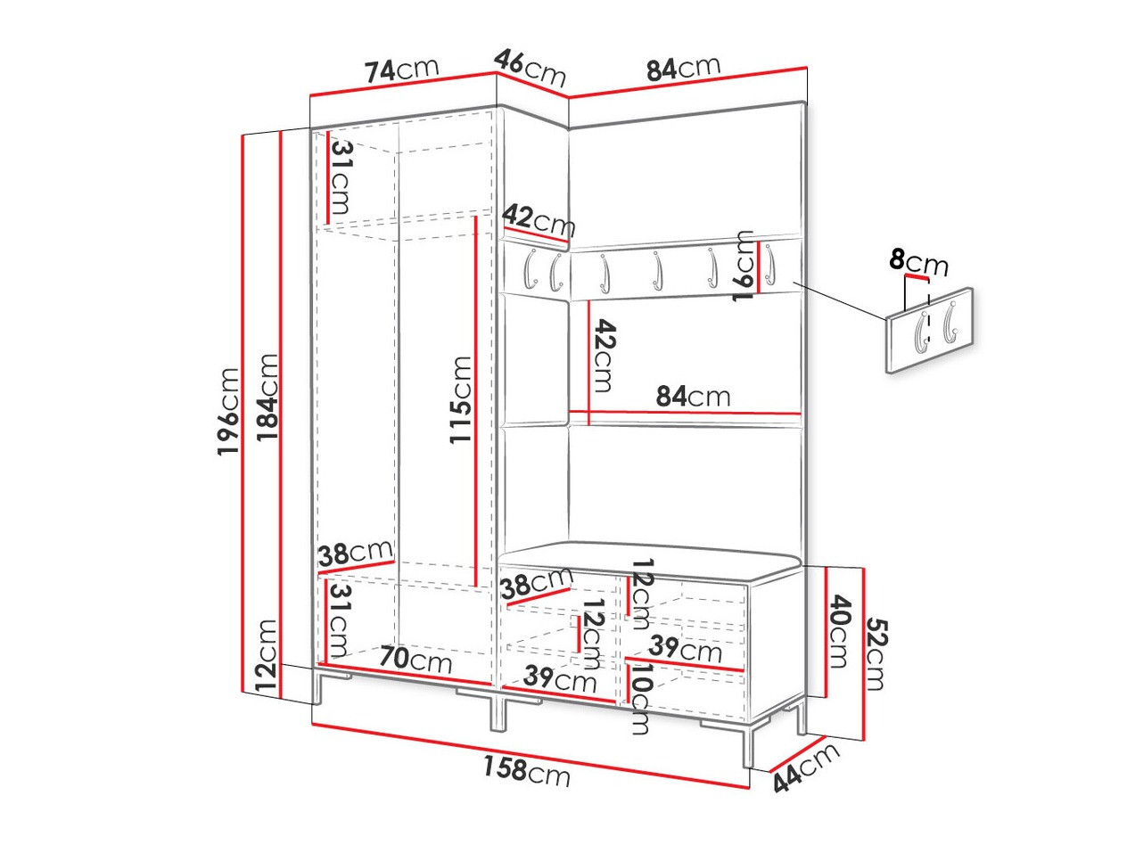 Hallway set Nomal I (Craft oak)