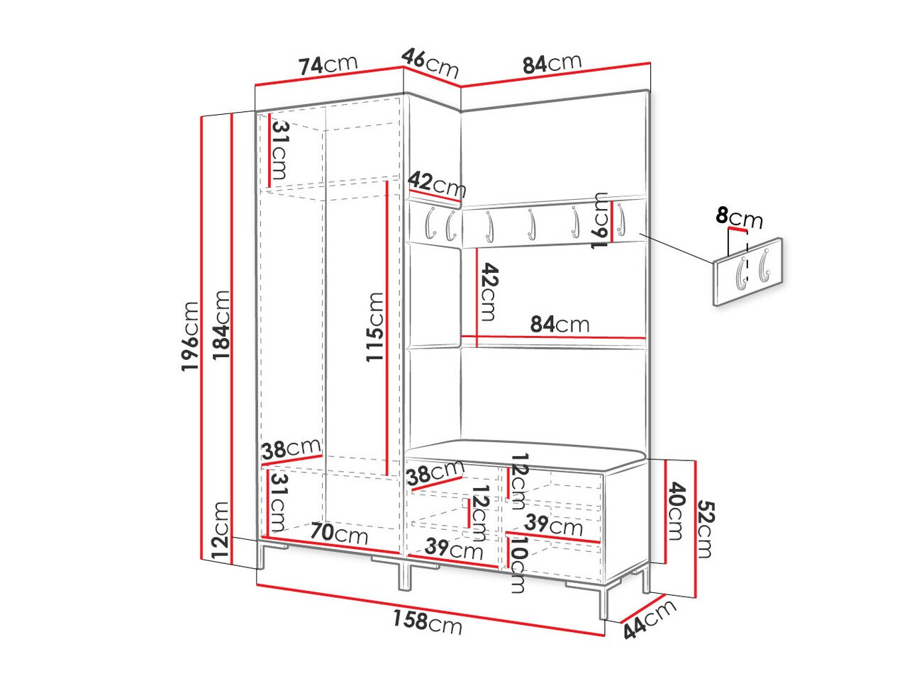 Hallway set Nomal I (Craft oak)