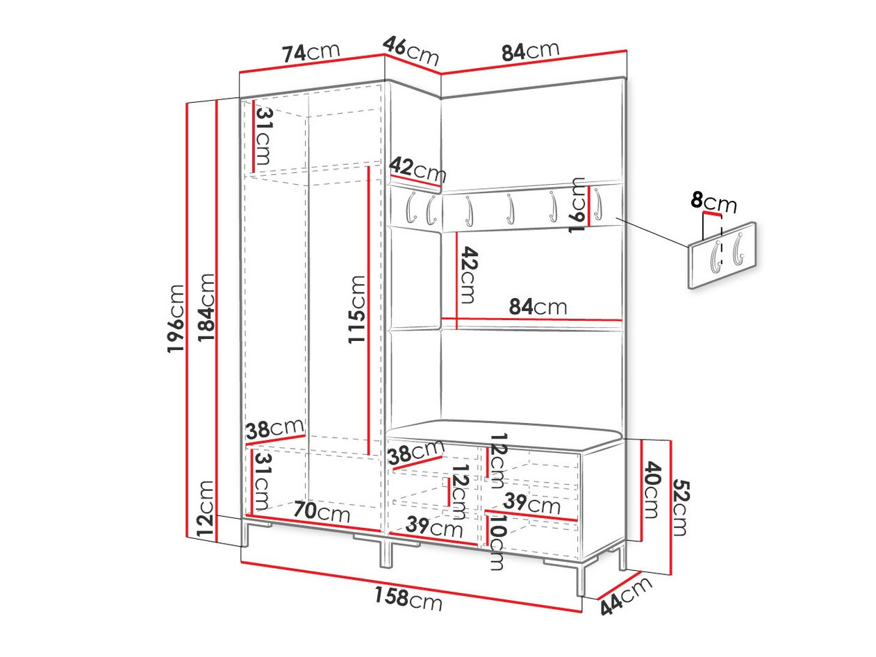 Hallway set Nomal I (Craft oak)