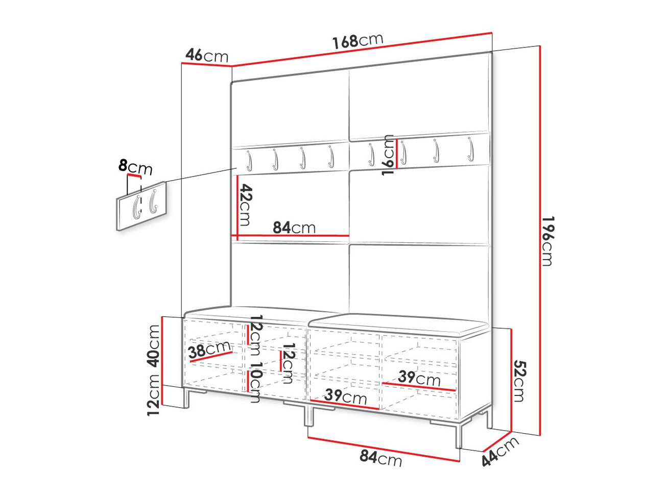 Hallway set Nomal II (Craft oak)