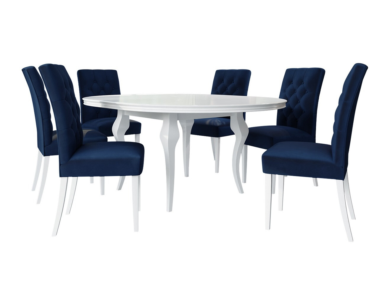 Dining set Racine 129 (Glossy white + Magic Velvet 2216)