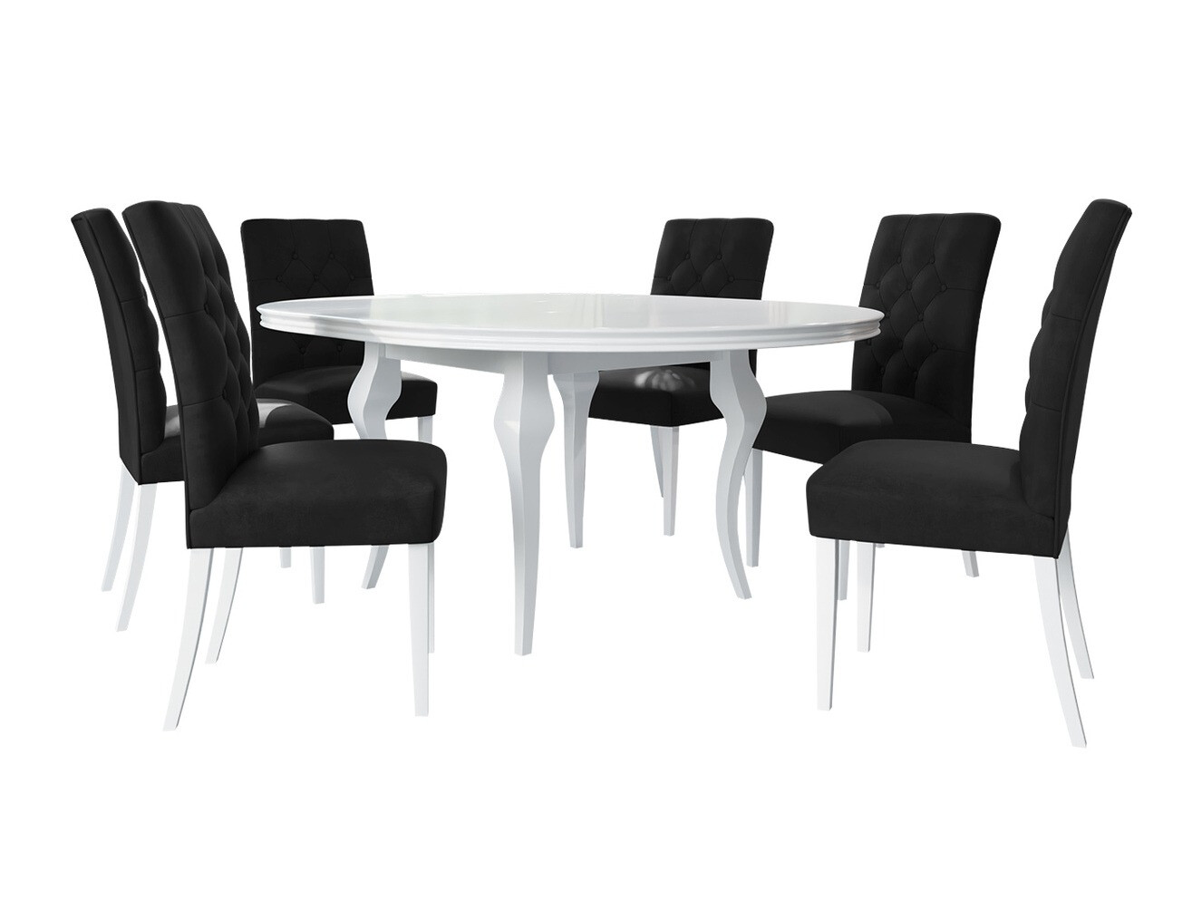 Dining set Racine 129 (Glossy white + Magic Velvet 2219)