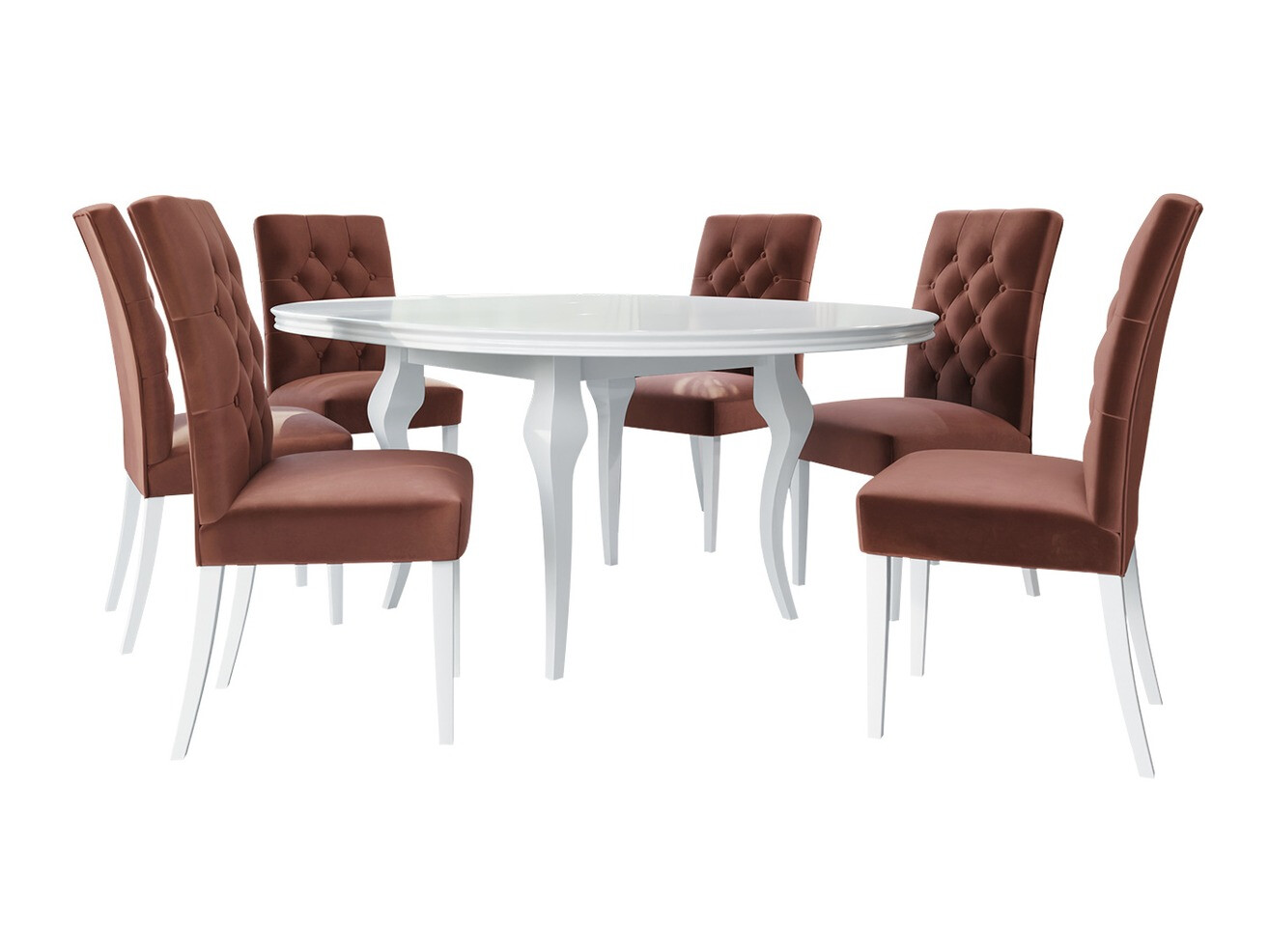 Dining set Racine 129 (Glossy white + Magic Velvet 2258)