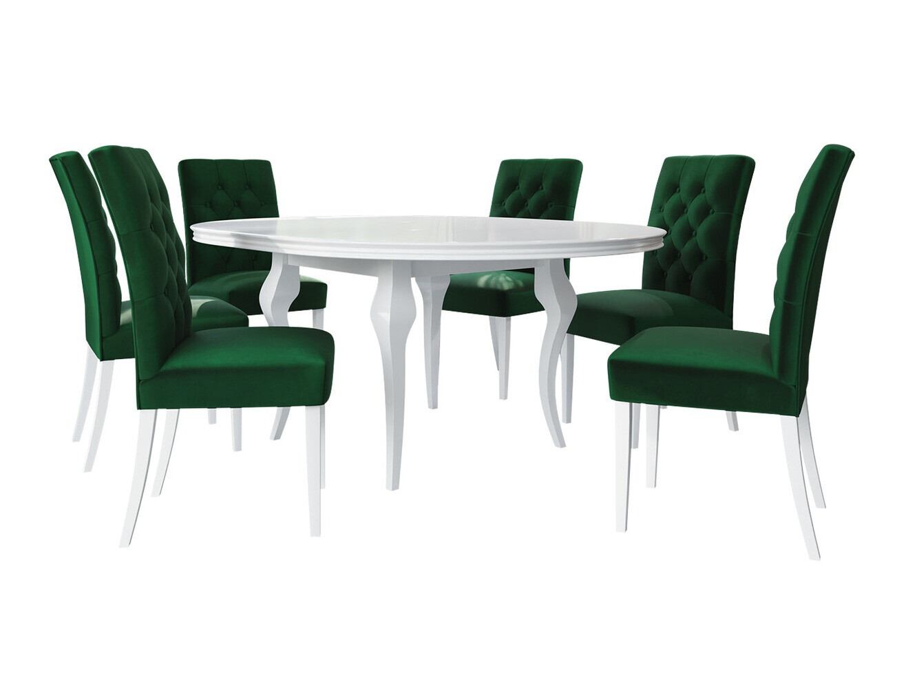 Dining set Racine 138 (Glossy white + Magic Velvet 2225)