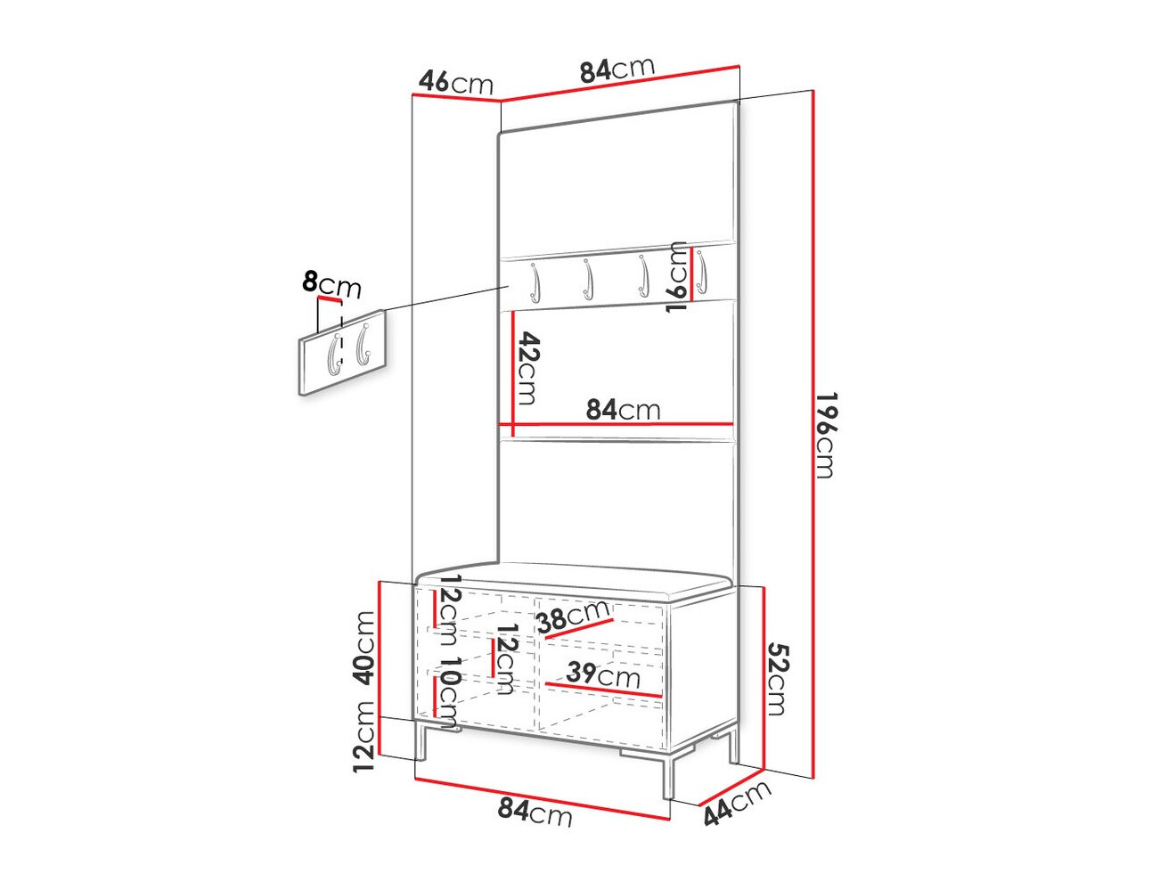 Hallway set Nomal III (Eco-leather Soft 017)