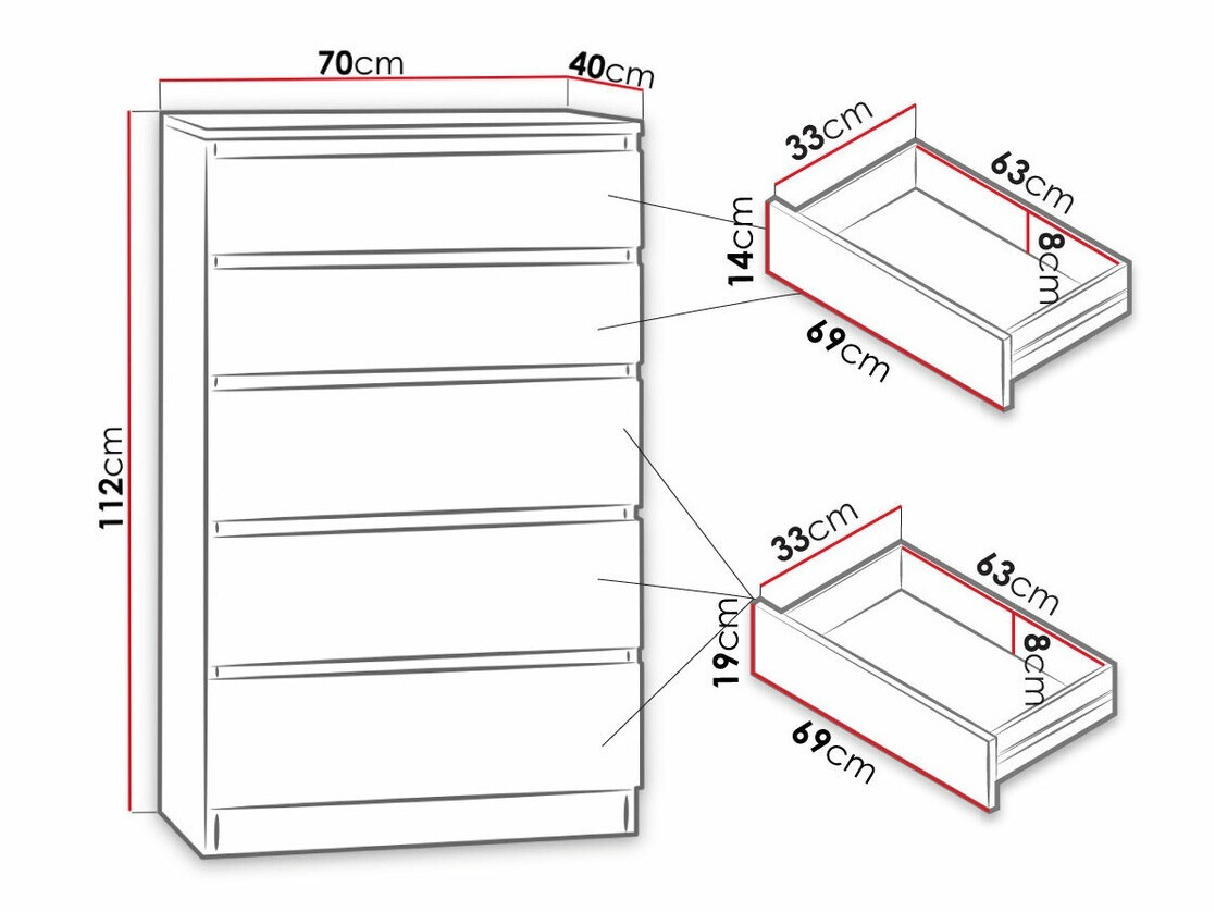 Chest of drawers Comfivo Structor IV (Black)
