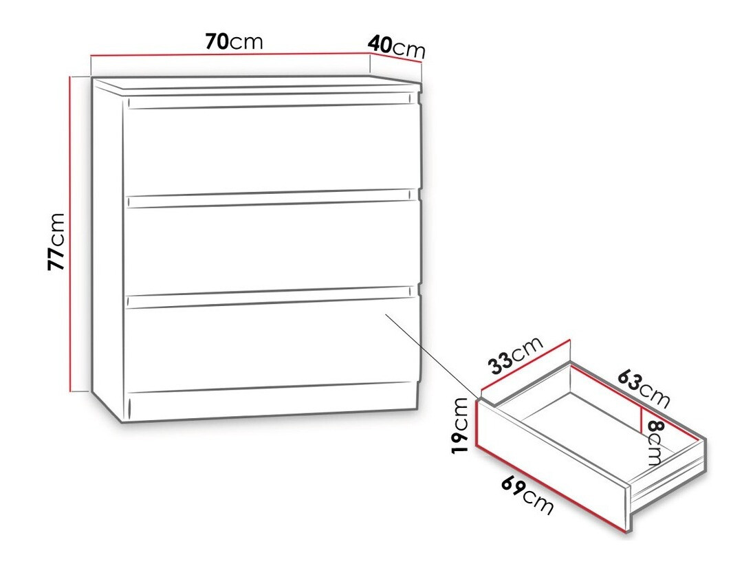Chest of drawers Comfivo Structor (White)