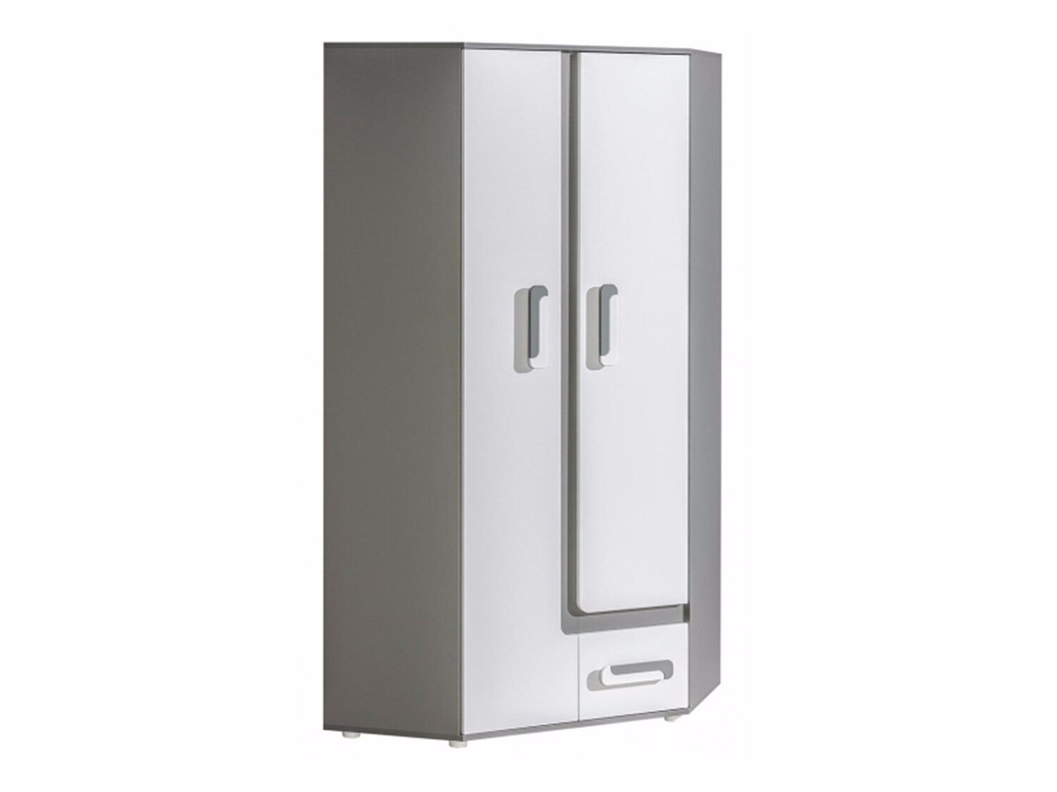 Corner wardrobe Levtala 102 (Anthracite + White)