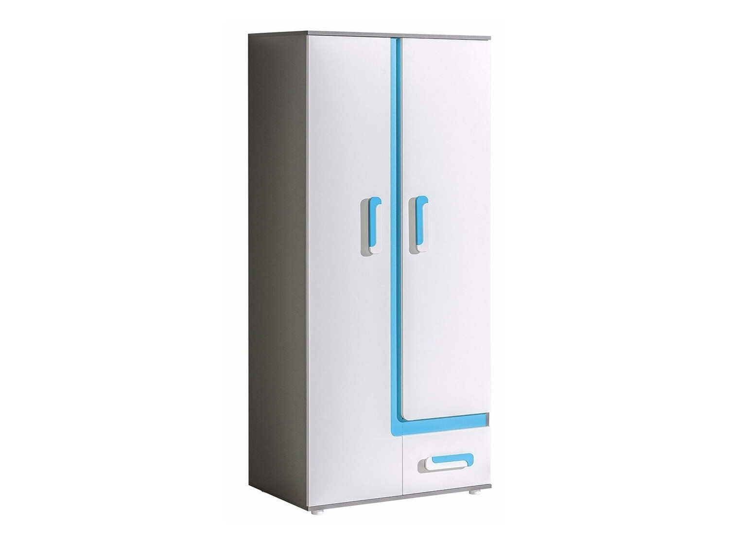 Wardrobe Levtala 101 (Anthracite + White + Turquoise)