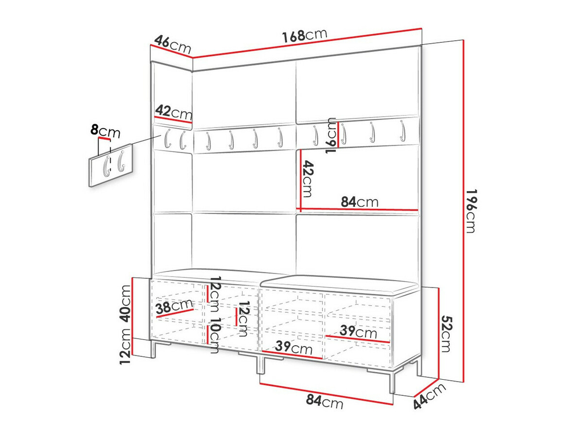 Hallway set Nomal V (Eco-leather Soft 017)