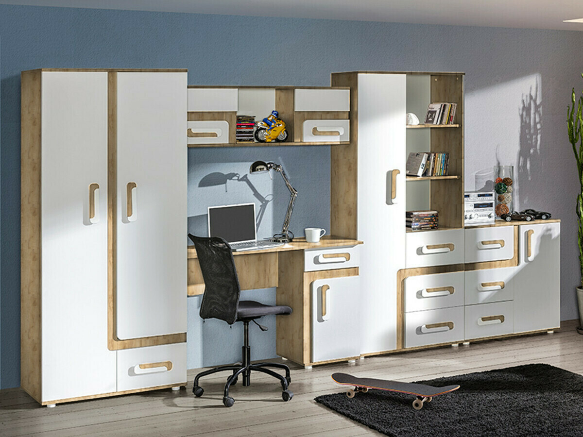 Chest of drawers Levtala 108 (Light oak + White)
