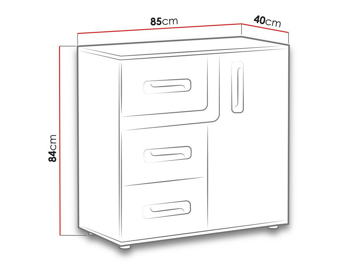 Chest of drawers Levtala 108 (Light oak + White)