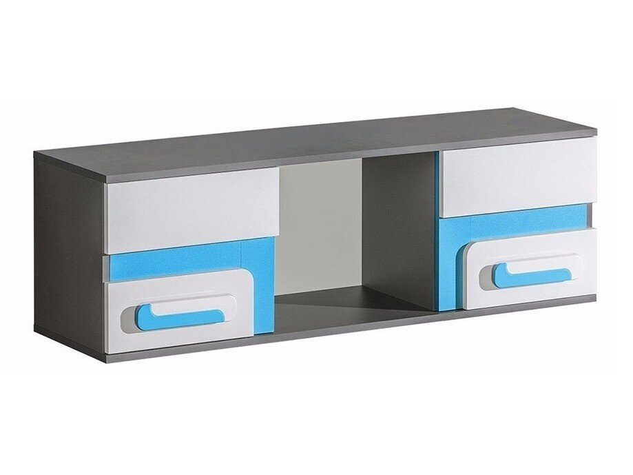 Wall shelf Levtala 110 (Anthracite + White + Turquoise)