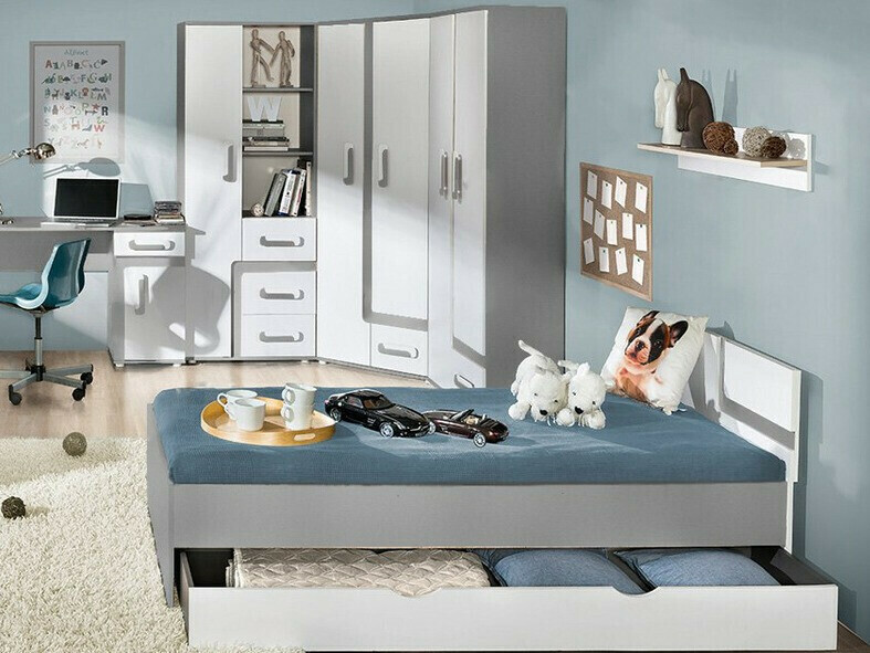 Wall shelf Levtala 111 (Light oak + White)