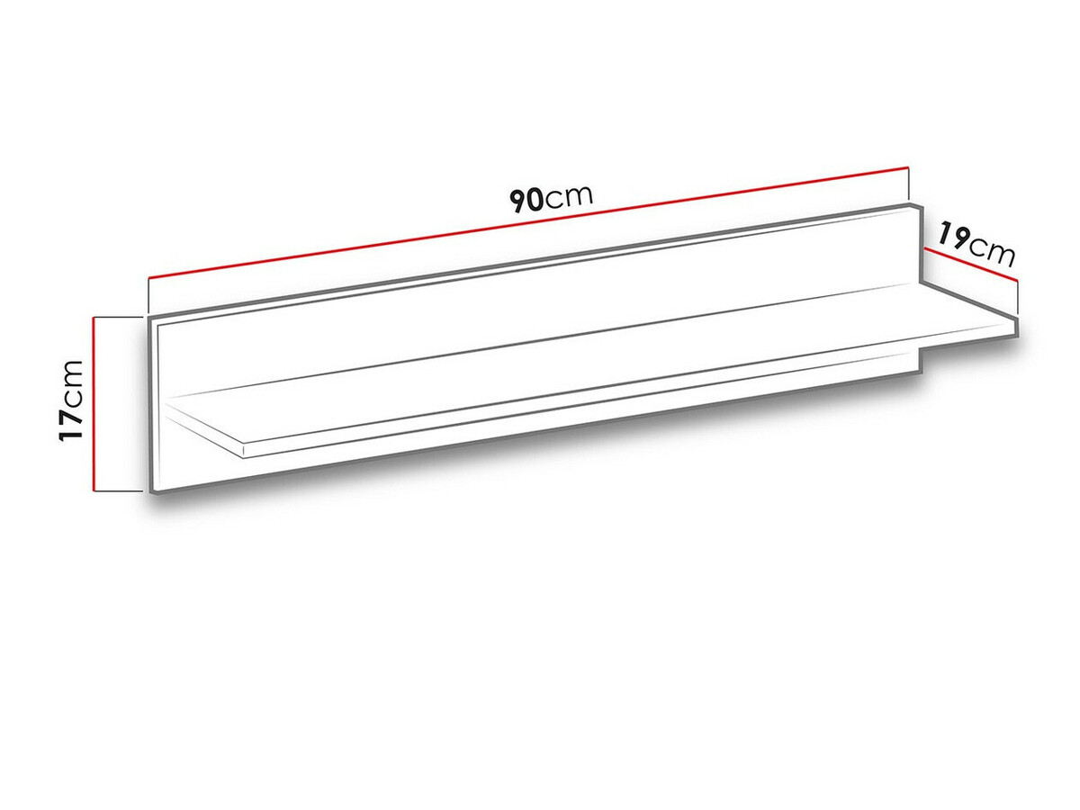 Wall shelf Levtala 111 (Light oak + White)