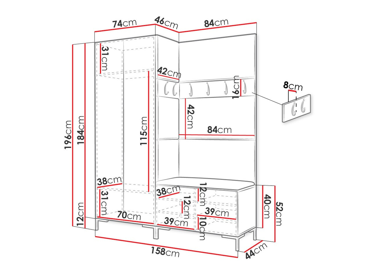 Hallway set Nomal IX (Eco-leather Soft 017)