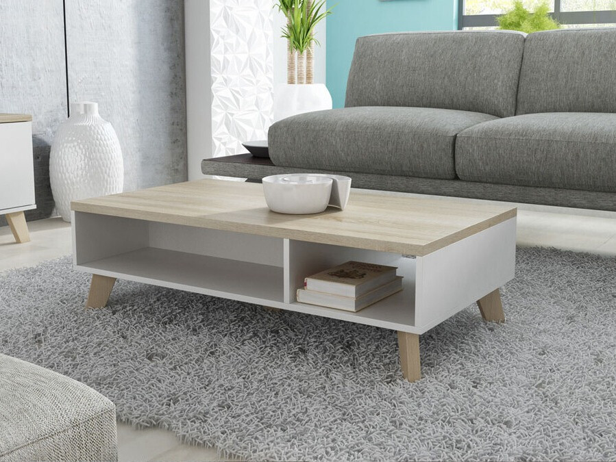 Coffee table Larfloi 101 (White + Sonoma oak)