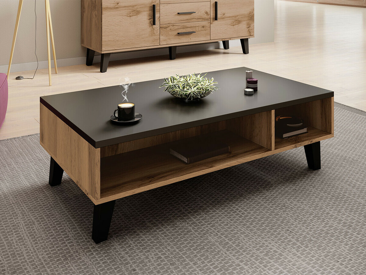 Coffee table Larfloi 101 (Wotan Oak + Black)