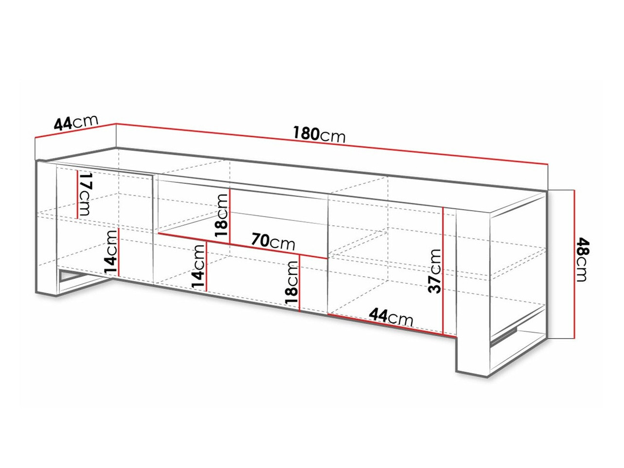 TV stand Socius (Wotan Oak + Anthracite)