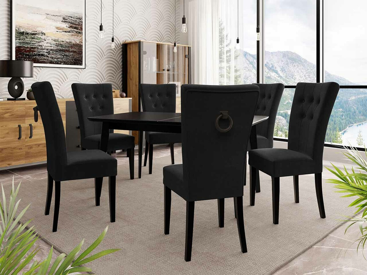 Dining set Racine 144 (Black + Magic Velvet 2219)