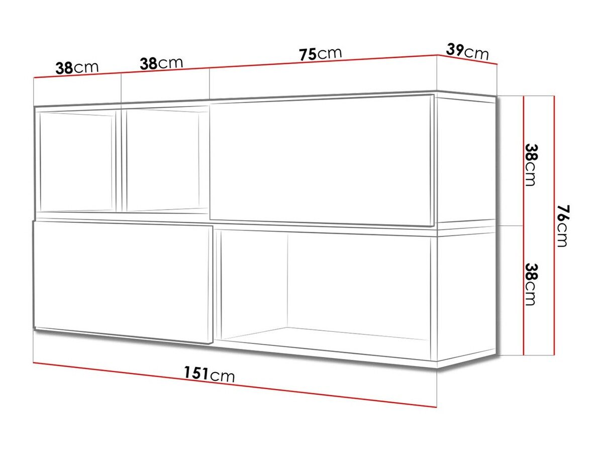 Freestanding living room TV stands Corbele 120 (White)