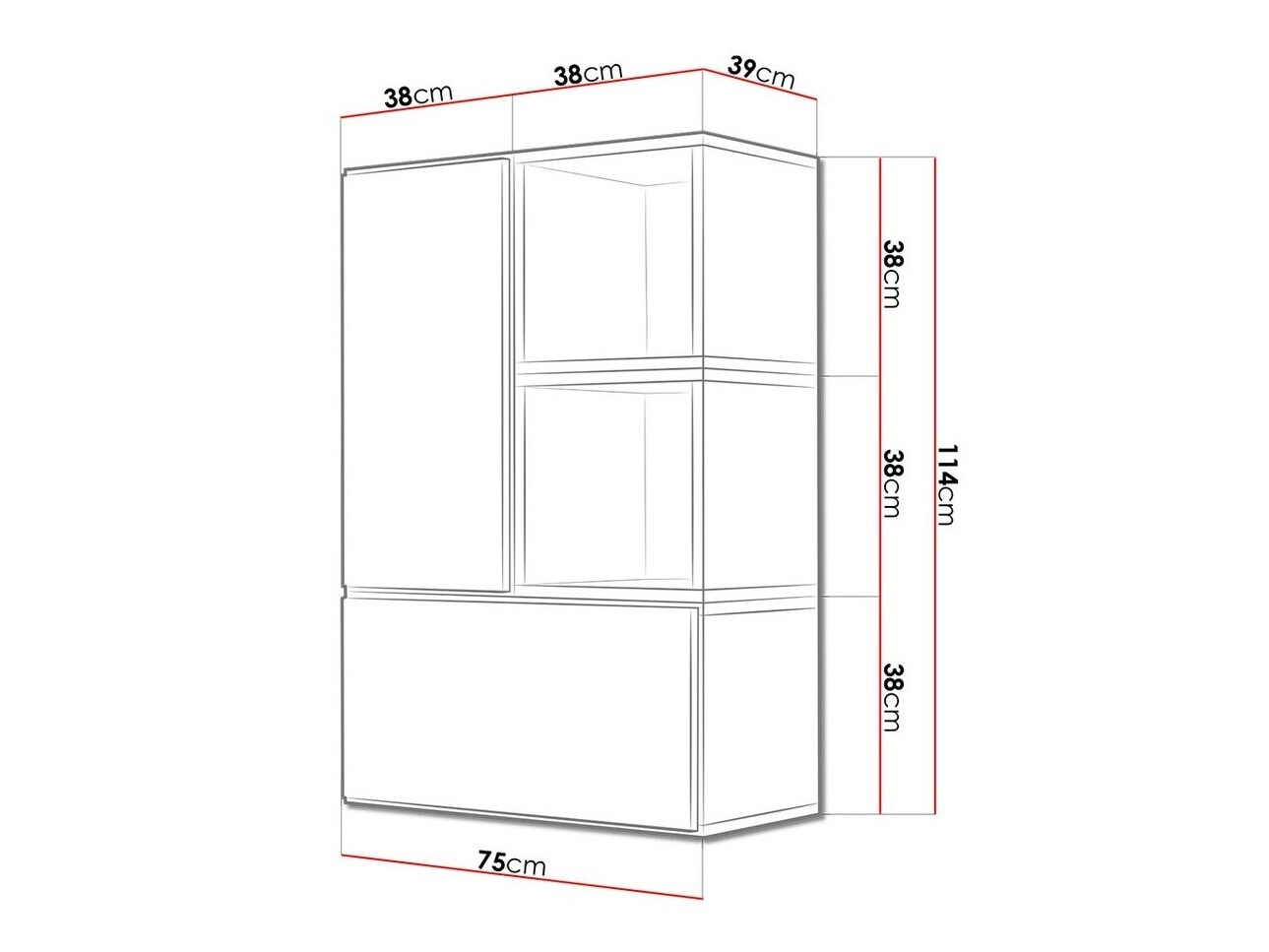 Standing living room TV stands Corbele 122 (White)