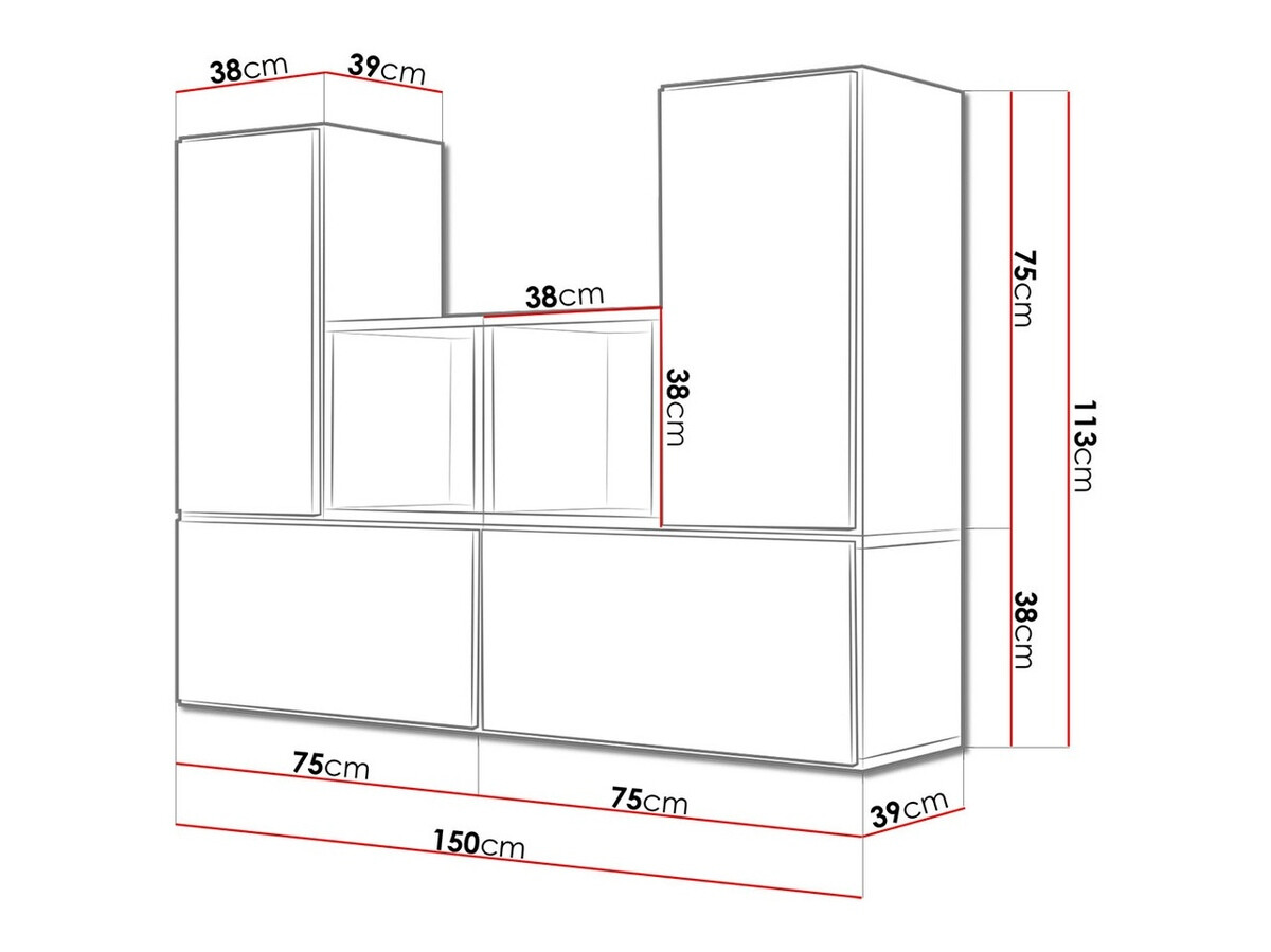 Standing living room TV stands Corbele 123 (White)