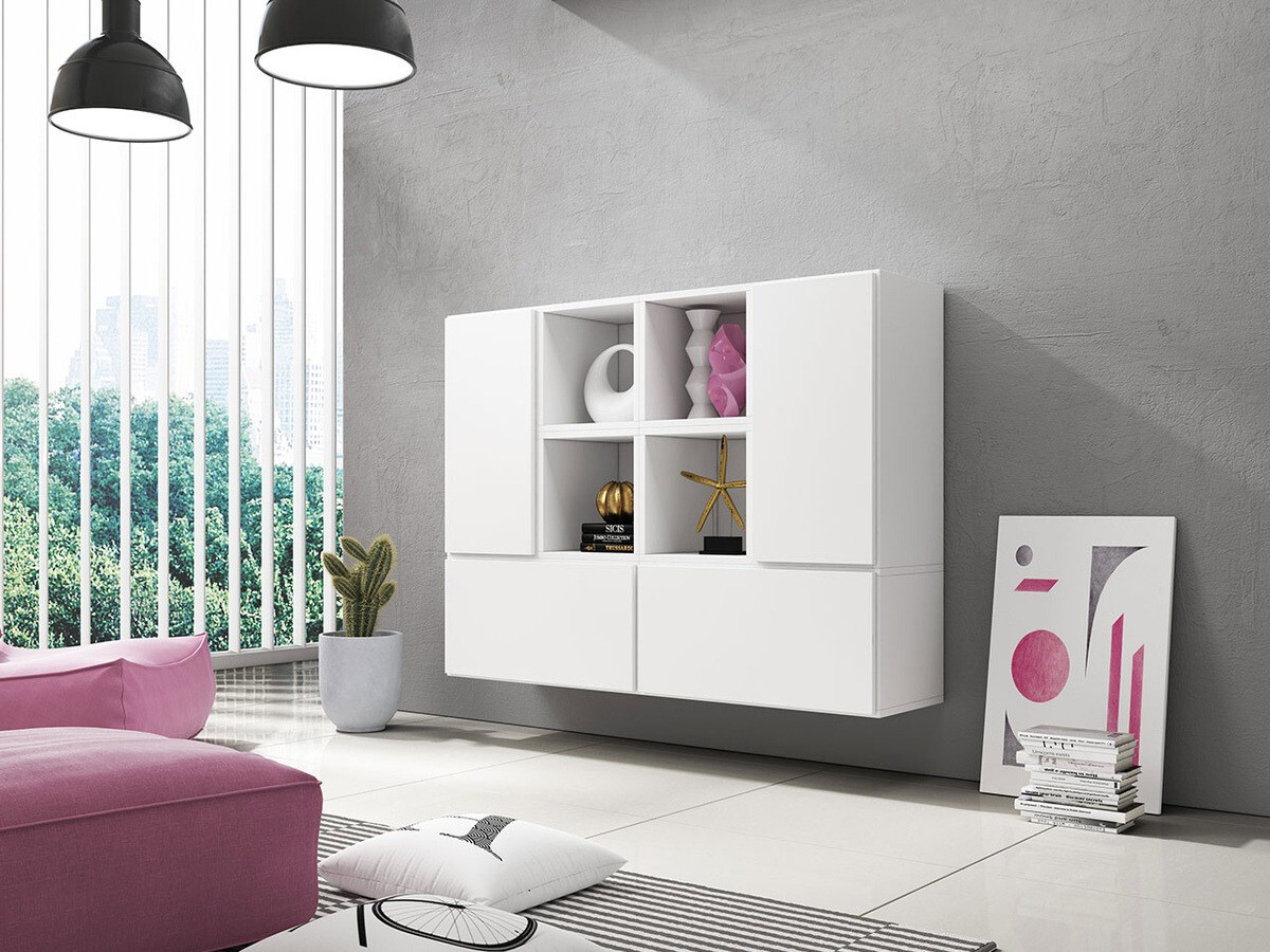 Standing living room TV stands Corbele 124 (White)