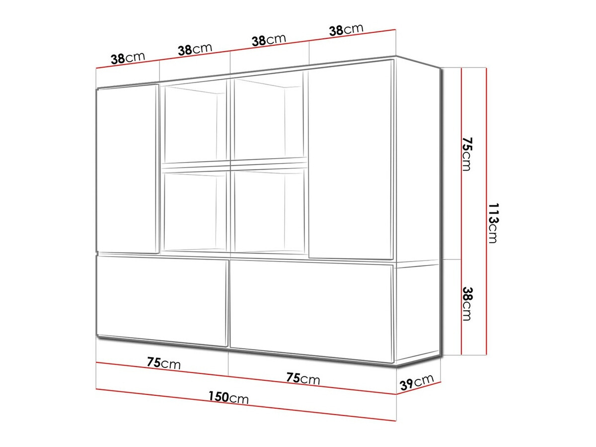 Standing living room TV stands Corbele 124 (White)