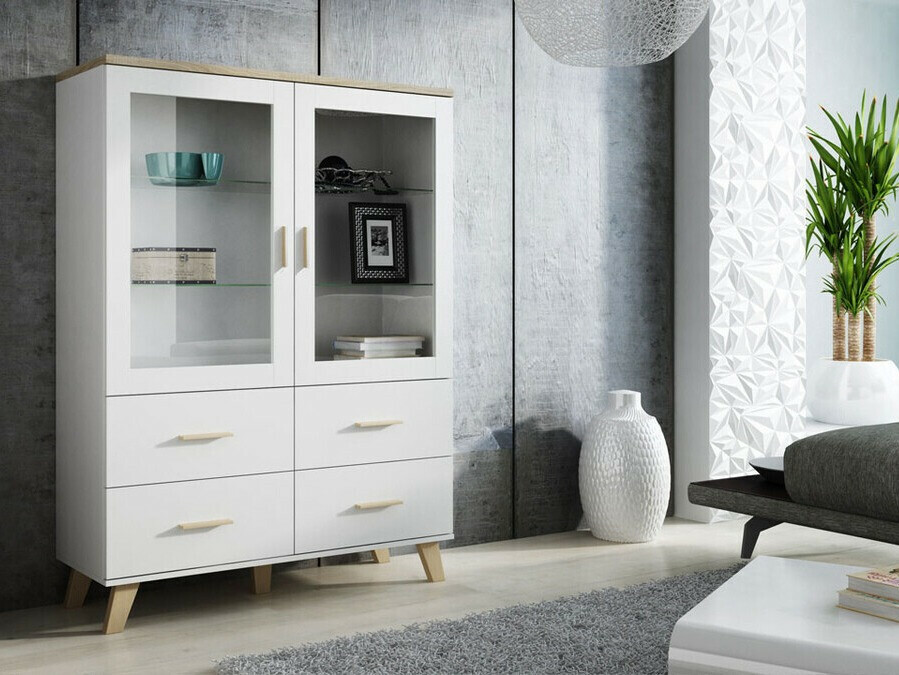 Bookcase Larfloi 110 (White + Sonoma oak)