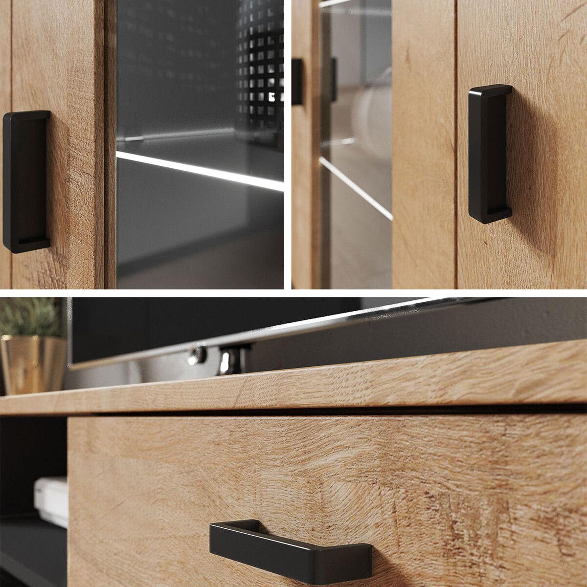 Sideboard Tornola 106 (Lefkas oak + Black)
