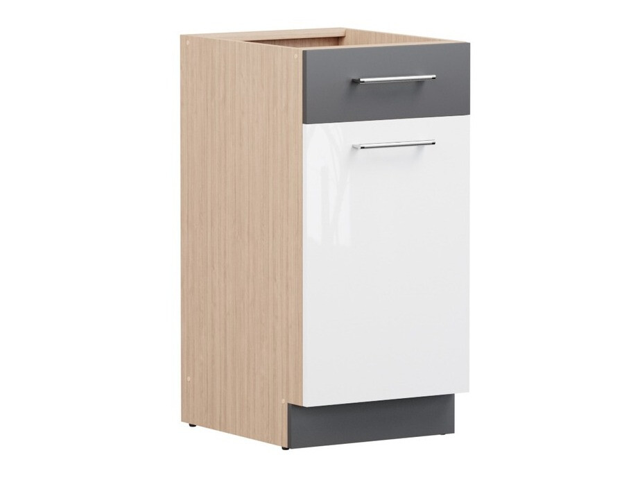 Modular cabinet with drawer and doors Mode White 110
