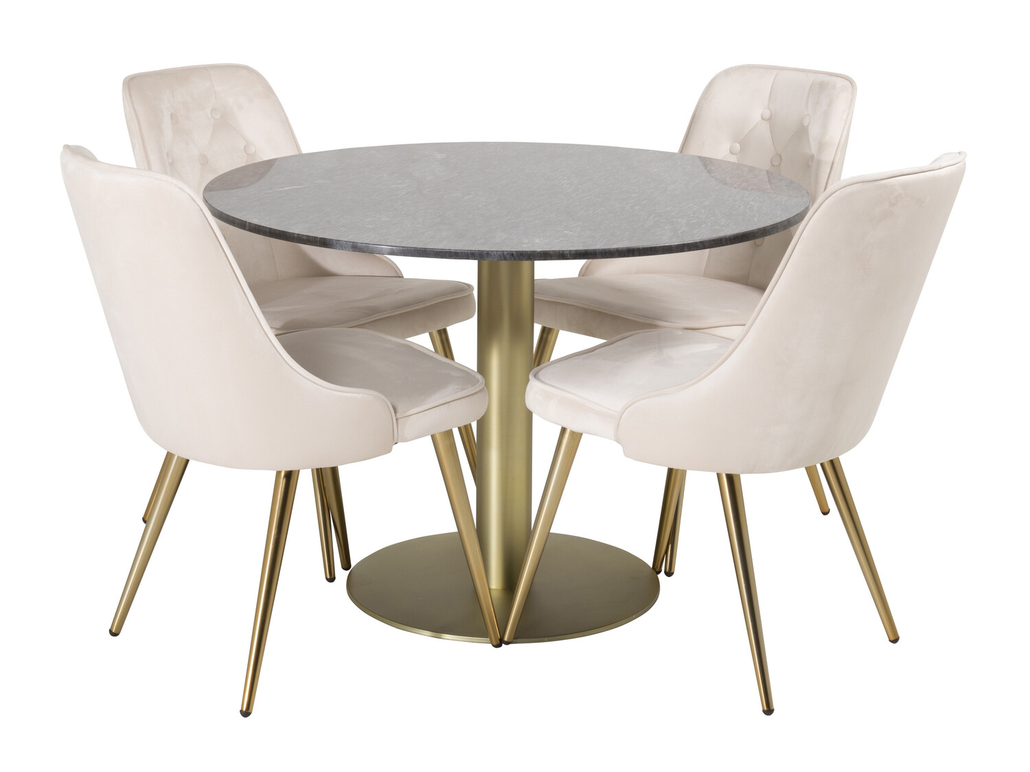 Dining set Dallas 370 (Beige + Brass)