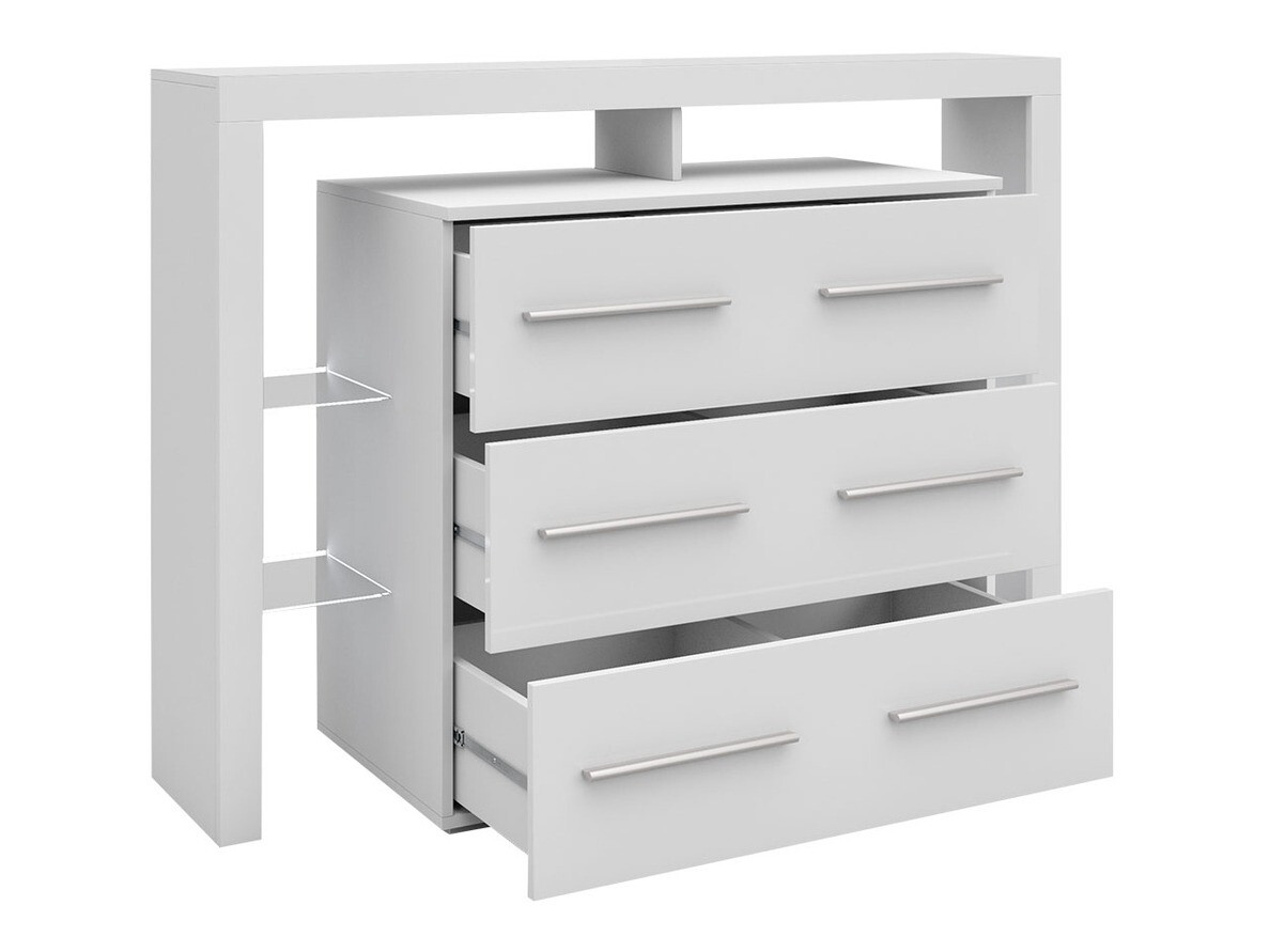 Chest of drawers Aestas I (White + Glossy black)