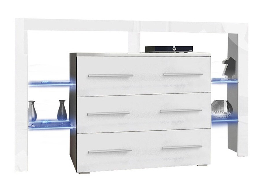 Chest of drawers Aestas I (White + Glossy white)