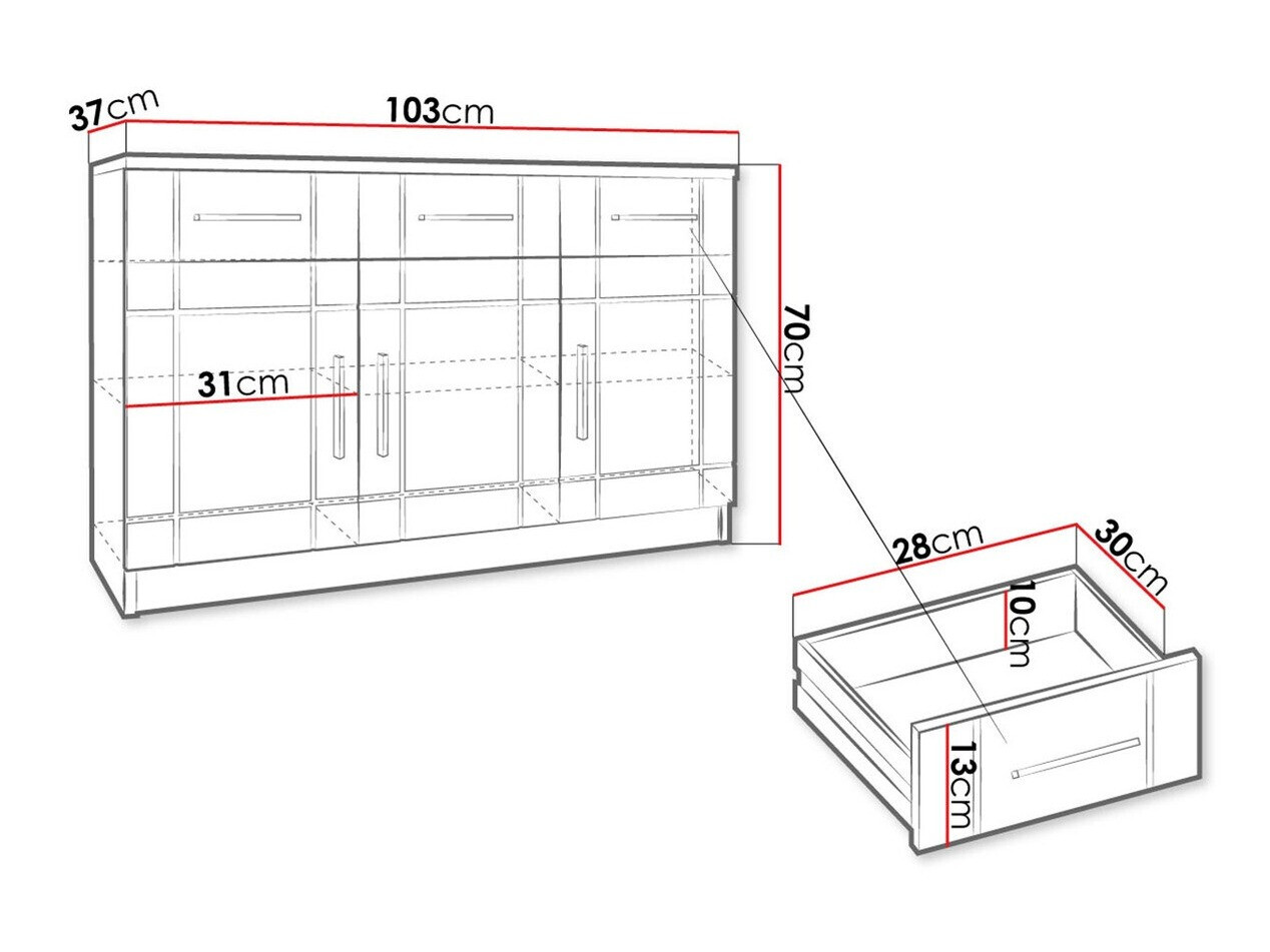 Chest of drawers Bacces I (Sonoma oak)