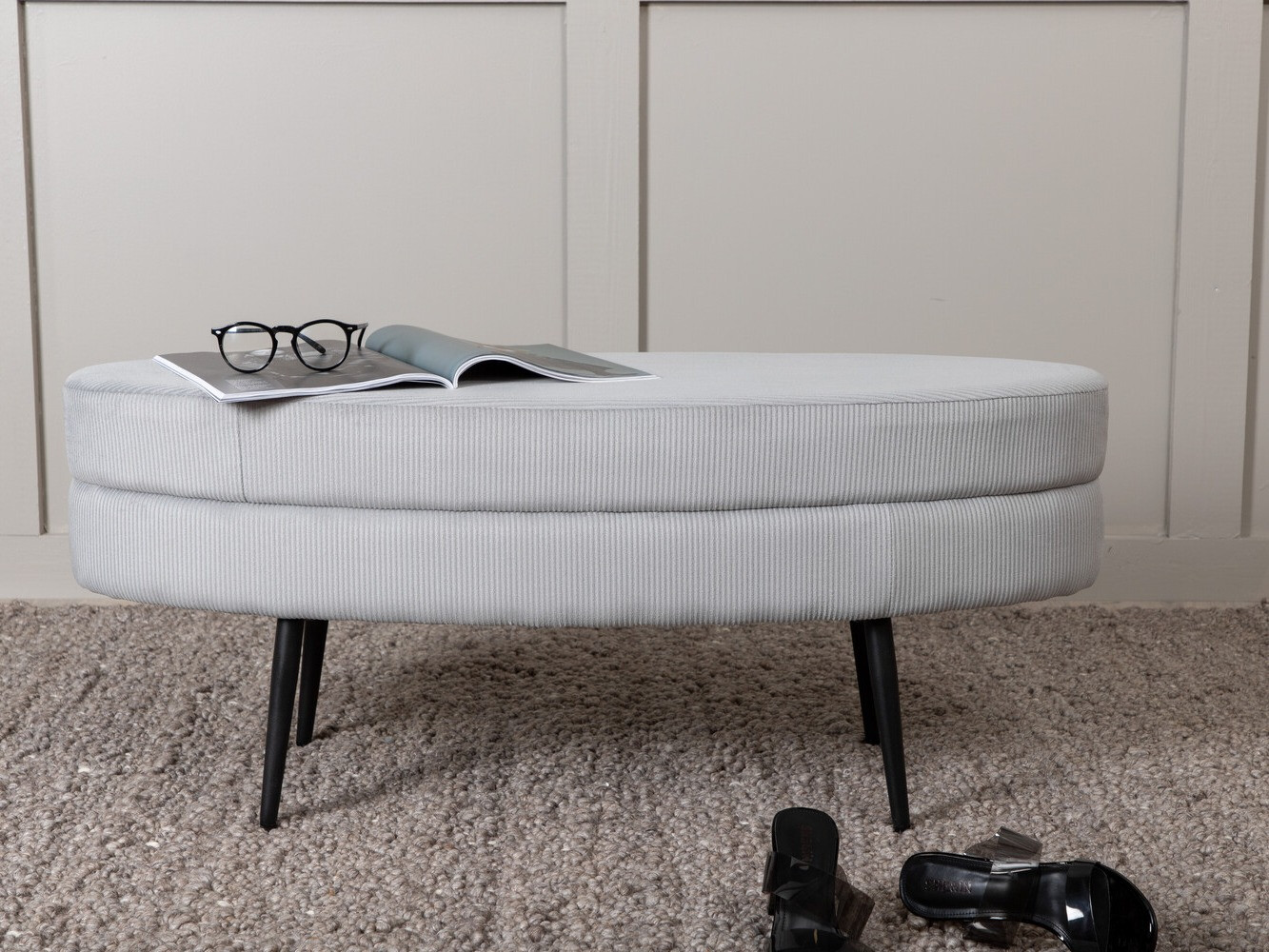 Upholstered bench Dallas 2920 (Grey + Black)