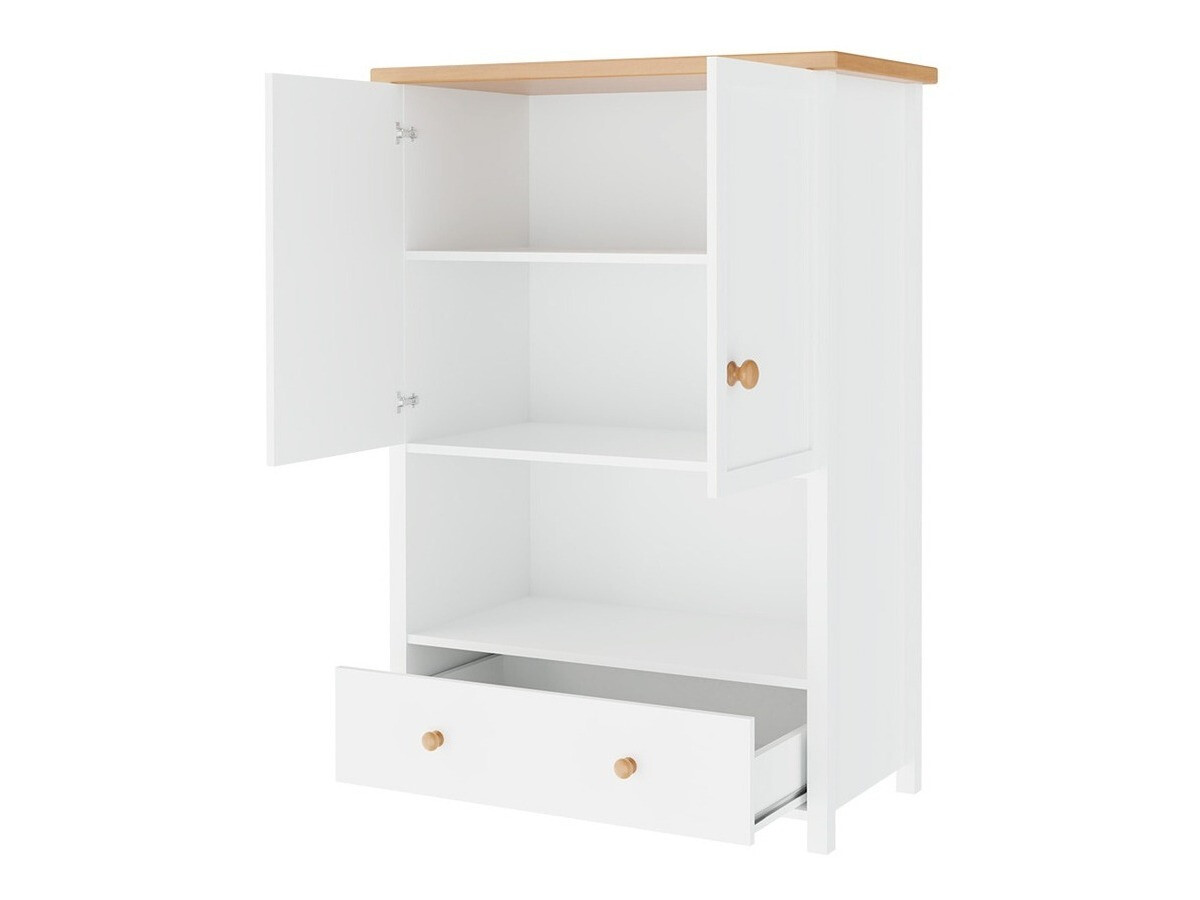 Chest of drawers Romelbo 144 (White + Oak)