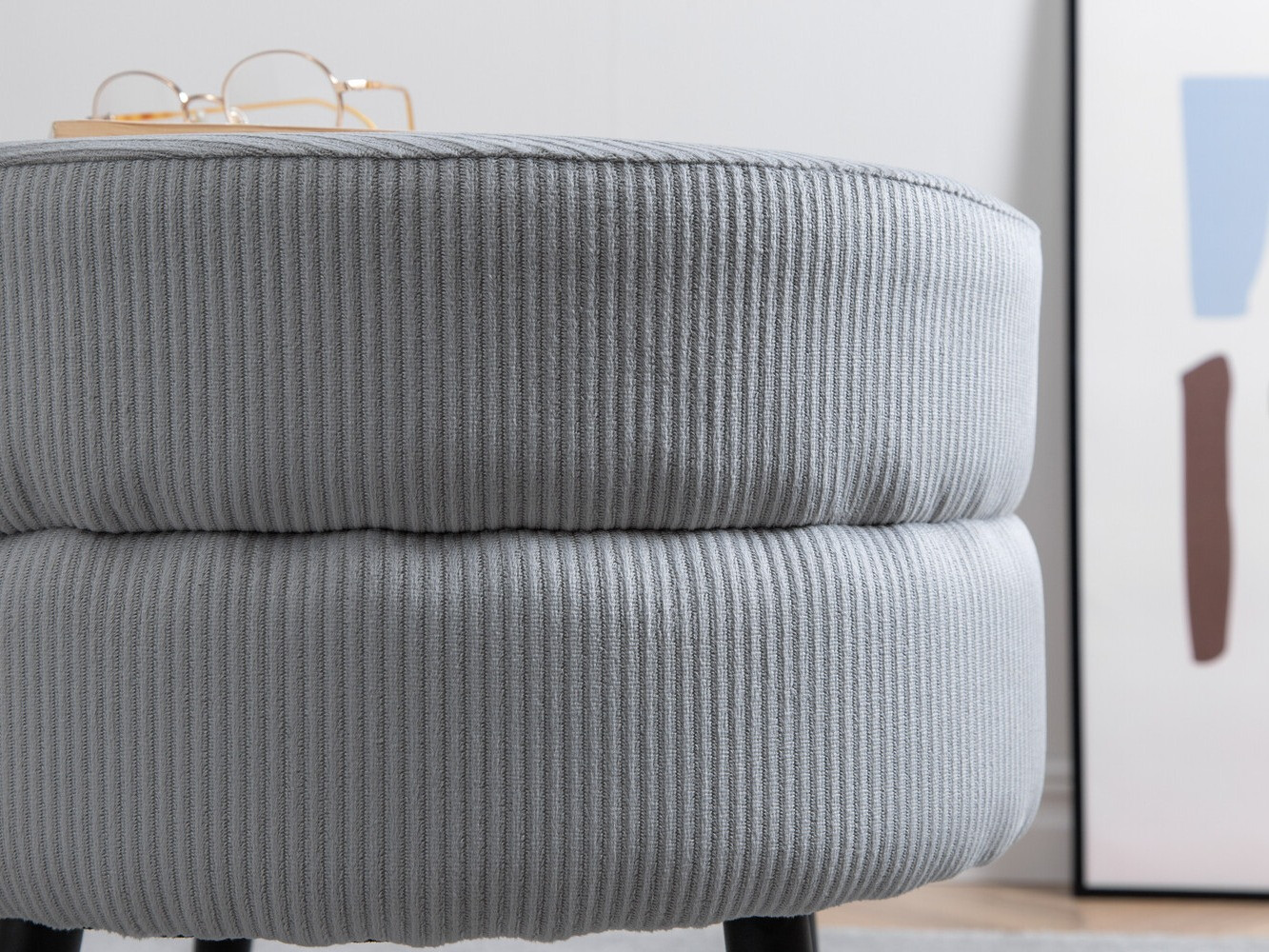 Ottoman Dallas 2945 (Light grey + Black)