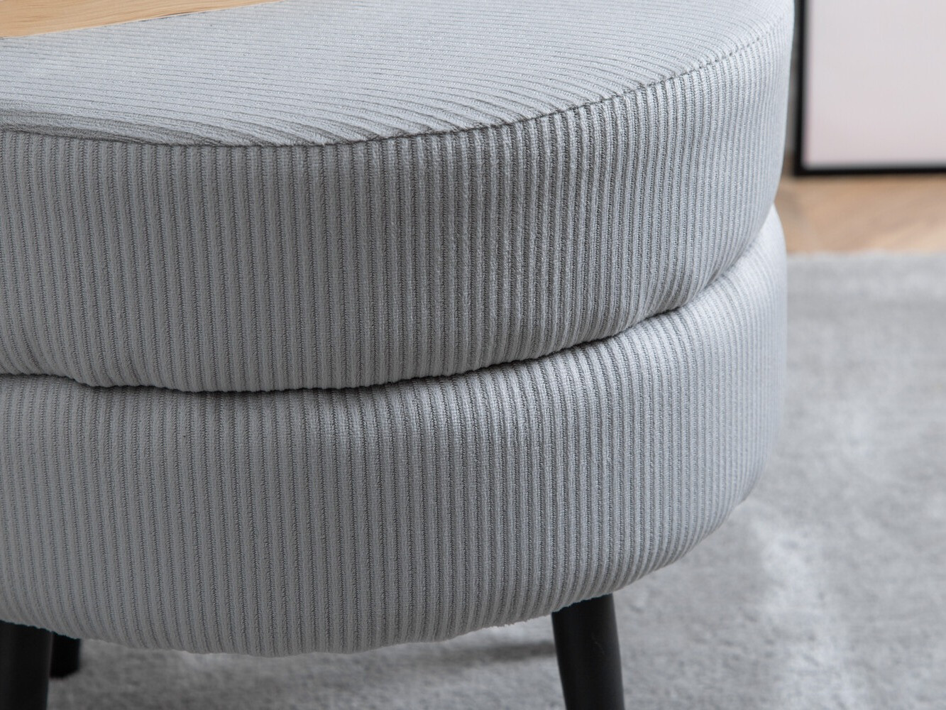 Ottoman Dallas 2945 (Light grey + Black)